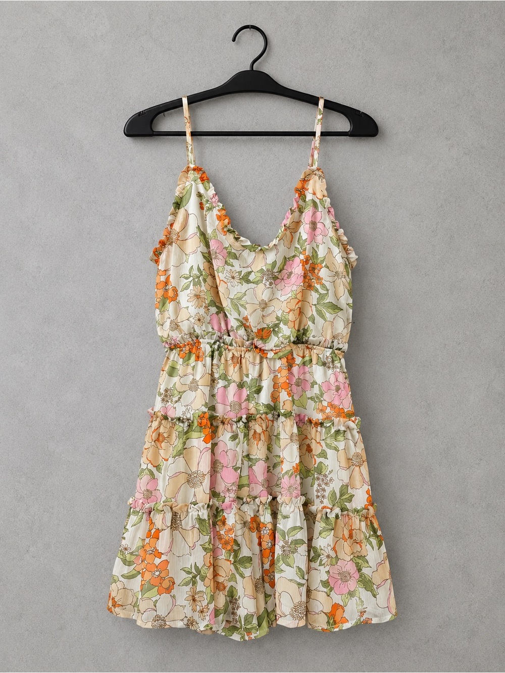 Blu Pepper Floral Romper Small Cottagecore Tiered Boho Smocked Back